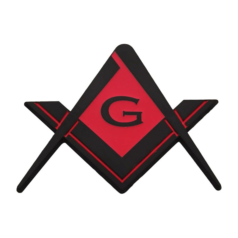 Red Masonic Fraternity Emblem Decal Sticker Strong Adhesive Car Truck Motorcycle - Image 2