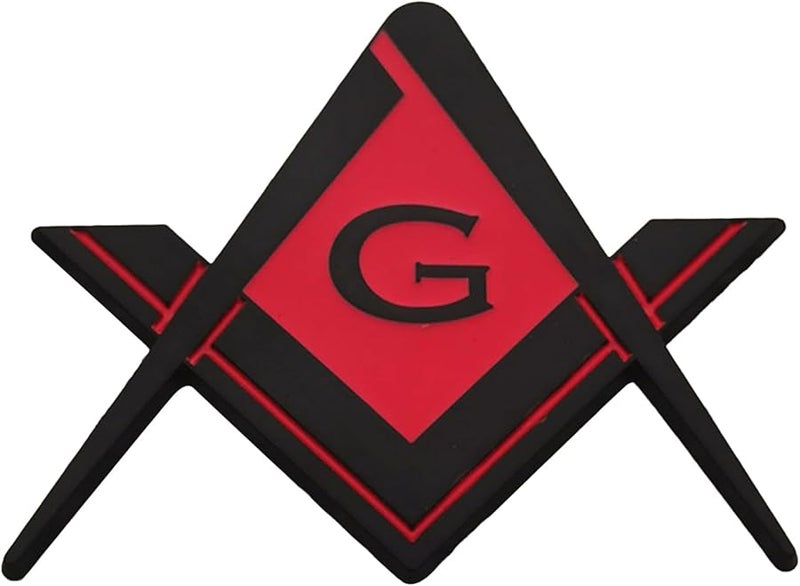 Red Masonic Fraternity Emblem Decal Sticker Strong Adhesive Car Truck Motorcycle - Image 1