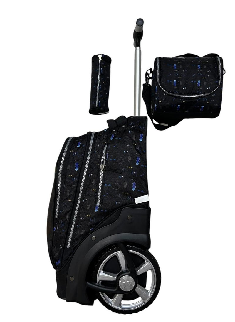 سوبر مان حقيبة مدرسية بعجلات 3في1 حقائب مدرسية للبنات  حقيبة بعجلات للطلاب، حقيبة سفر بعجلات، حقيبة  متعددة الاستخدامات مقاس 18 بوصة - Image 3