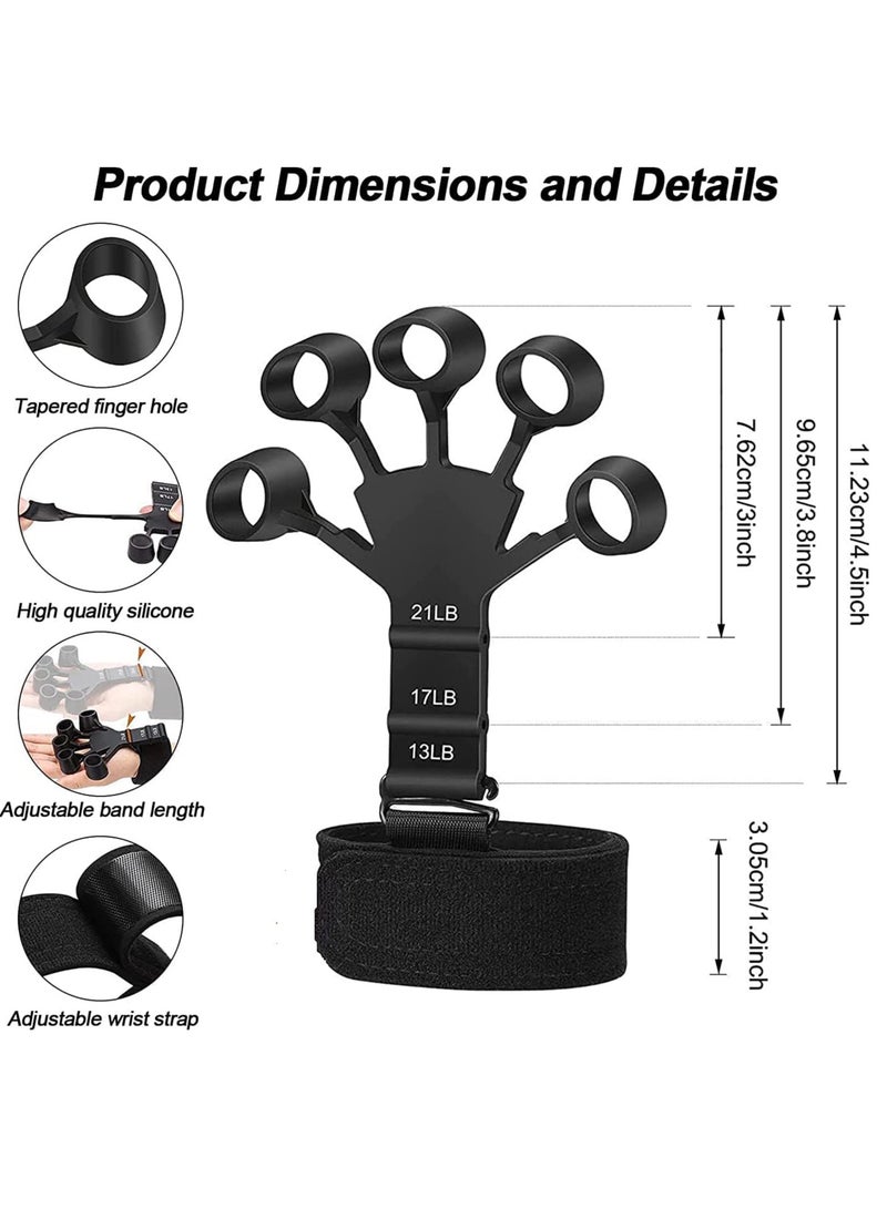 KASTWAVE Finger Strengthener Hand Grip Strengthener 6 Resistant Level Silicone Hand Grip Trainer Guitar Finger Stretcher for Muscle Training Sports, Rock Climbing, and Guitar(2 PCS) - Image 4