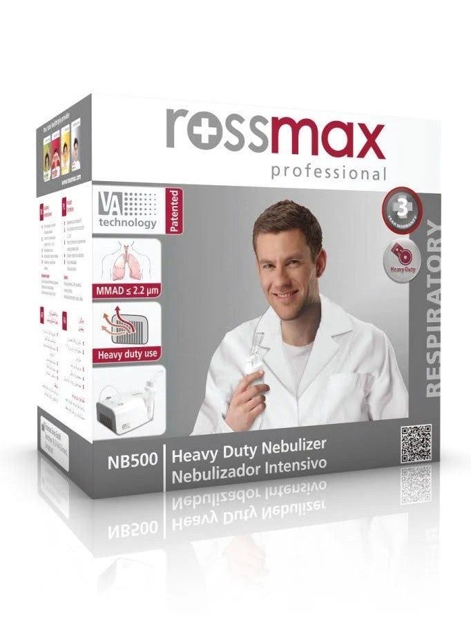 Rossmax Nebulizer NP500 – Heavy Duty Piston Compressor Inhaler for Asthma & Respiratory Conditions – High Performance Medical Device for Home & Hospital Use - Image 1