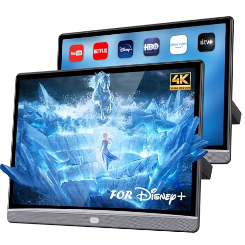 WONNIE 13.3" Car TV Headrest Monitor for Back Seat, 4K Android Tablet Portable Rear Entertainment System, Support Phone Wireless Mirror Link Touch Screen, with WiFi/HDMI/USB/Video Player, 4G+64G - Image 1