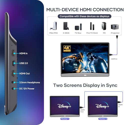 WONNIE 13.3" Car TV Headrest Monitor for Back Seat, 4K Android Tablet Portable Rear Entertainment System, Support Phone Wireless Mirror Link Touch Screen, with WiFi/HDMI/USB/Video Player, 4G+64G - Image 4