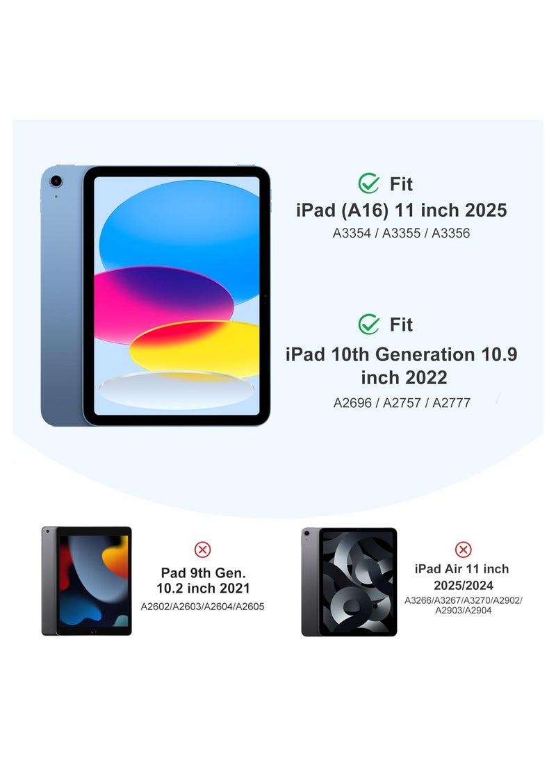 Case for iPad 10th Generation 10.9 Inch 2022/2025 with Pencil Holder, Slim Trifold Stand Protective Cover with Soft TPU Back, Navy Blue - Image 3