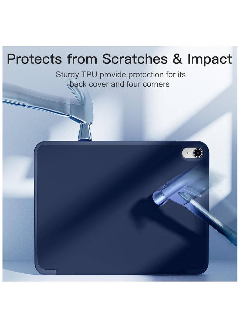 Case for iPad 11th Generation (A16) 11 Inch with Pencil Holder, Slim Trifold Stand Protective Cover with Soft TPU Back, Navy Blue - Image 5