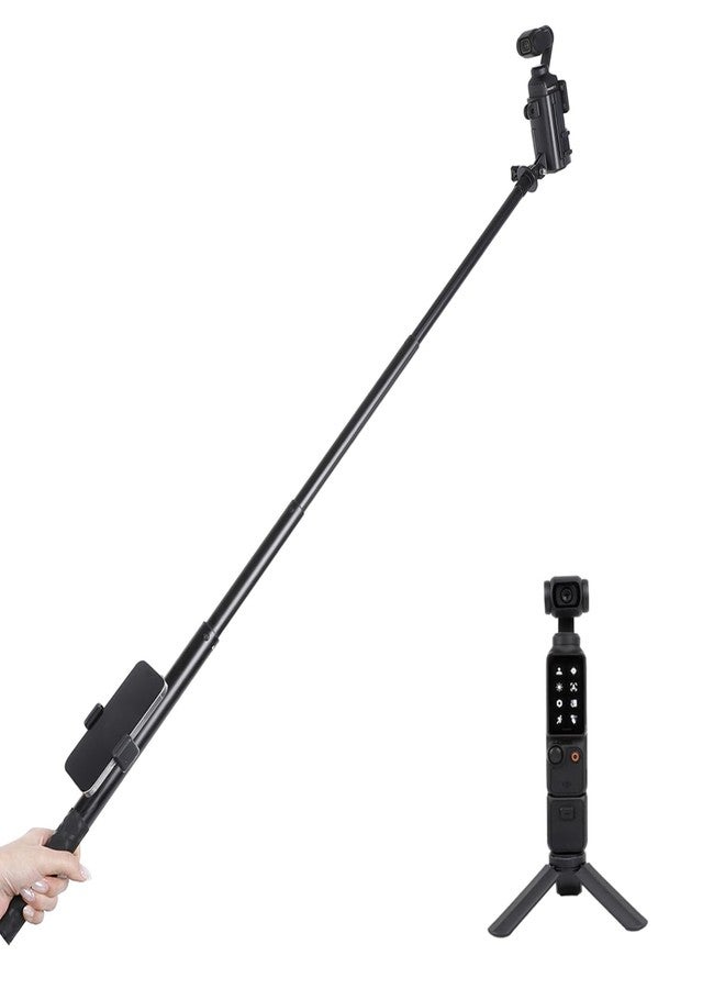 PellKing 155cm/61 Selfie Stick for Osmo Pocket 3 + Protective Cage Extension Adapter Frame, 14.5-61inches extendable Monopod for Osmo Pocket 3 Camera - Image 1