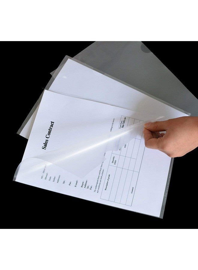 True-Ally True-Ally Heavy Duty L Folder File A4 Size Transparent Clear Document Holder Paper Holders Organizer (Pack of 10 Sleeves) | Thickness 200 Micron  - Image 3