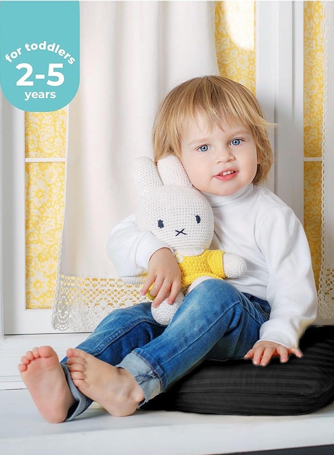 إي وورلد وسائد نوم للأطفال الصغار، بغطاء ناعم من مزيج القطن وحشوة من البوليستر، مثالية للاستخدام في المنزل وغرف الفنادق، عبوة من 2 بلون أسود أنيق - Image 5