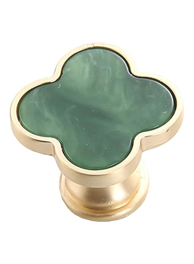 promass Drawer Knobs Girls Room Cabinet Knobs Pull Handles Clover Brushed Brass Kitchen Cabinet Handles Cupboard Bathroom Door Knobs Dresser Hardware for Drawers Shell (4, Green) - Image 1