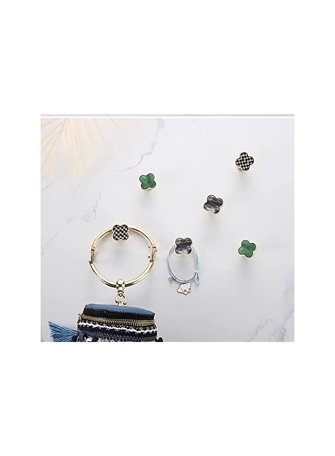 promass Drawer Knobs Girls Room Cabinet Knobs Pull Handles Clover Brushed Brass Kitchen Cabinet Handles Cupboard Bathroom Door Knobs Dresser Hardware for Drawers Shell (4, Green) - Image 5