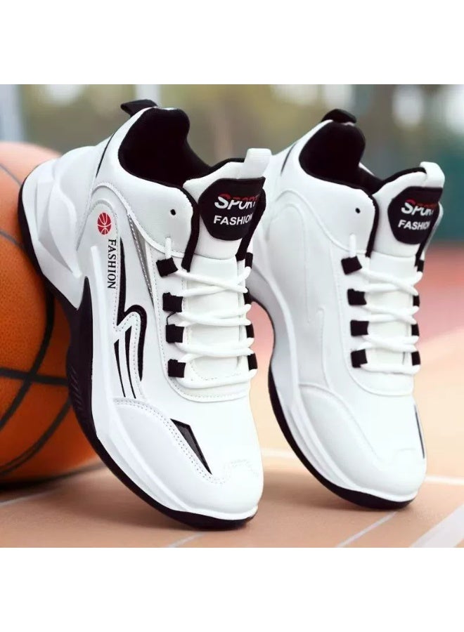 Men's Lace-up Chunky Sneakers, Athletic Shoes, Shock Absorbing And Breathable Shoes For Running Basketball Workout Gym