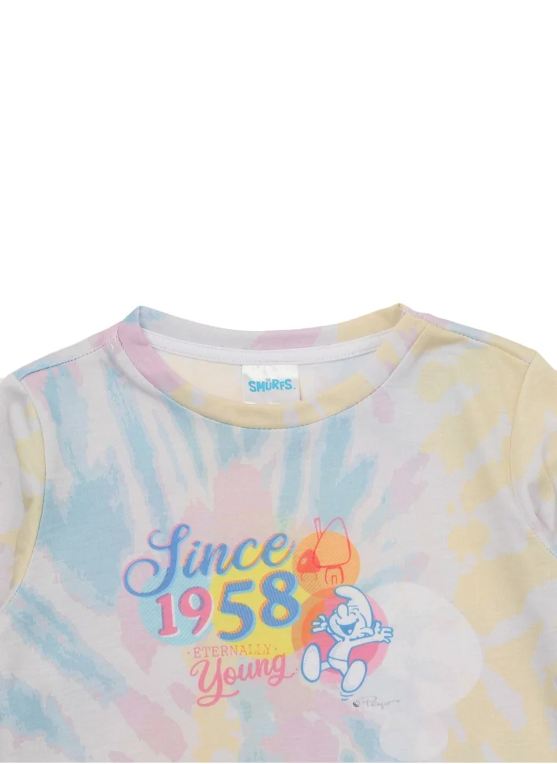 trendyol Kids Tie Dye Smurf Print T-Shirt