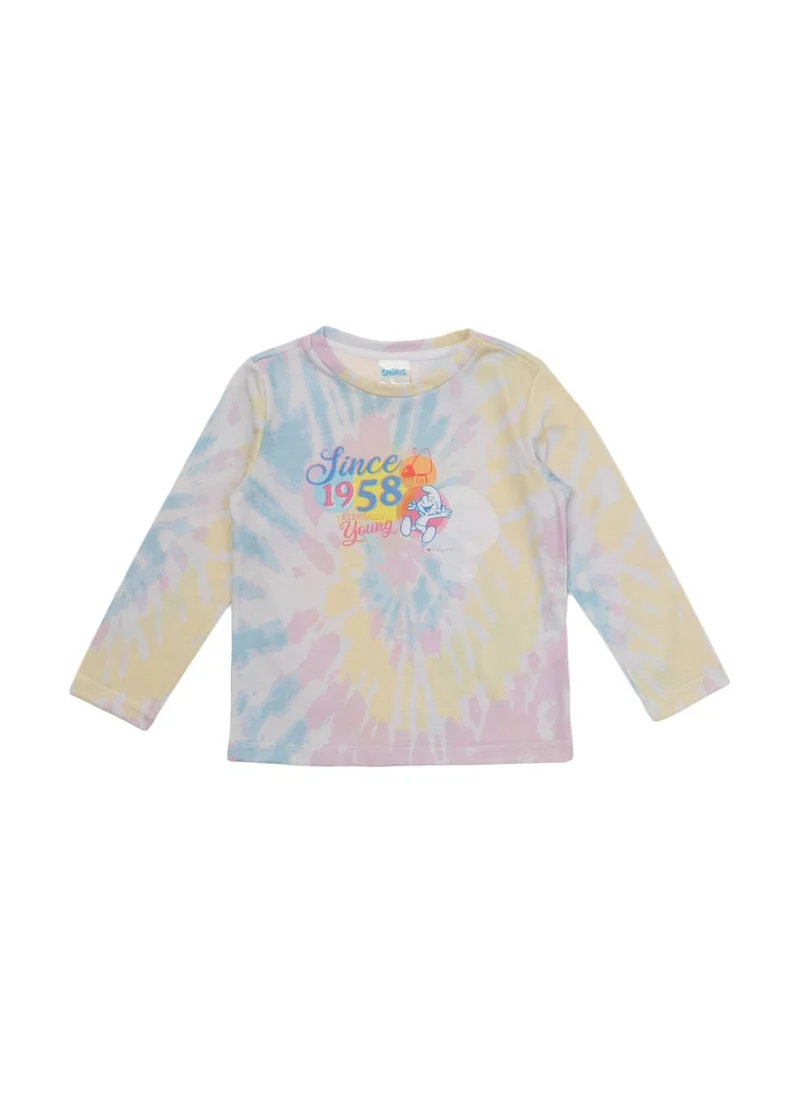 trendyol Kids Tie Dye Smurf Print T-Shirt