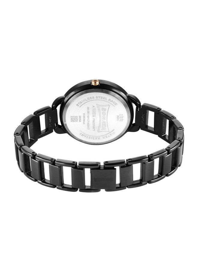 سوناتا ساعة سوناتا ويدينج كوارتز أنالوج بمينا سوداء وحزام معدني للنساء - 87052KM01 - Image 4