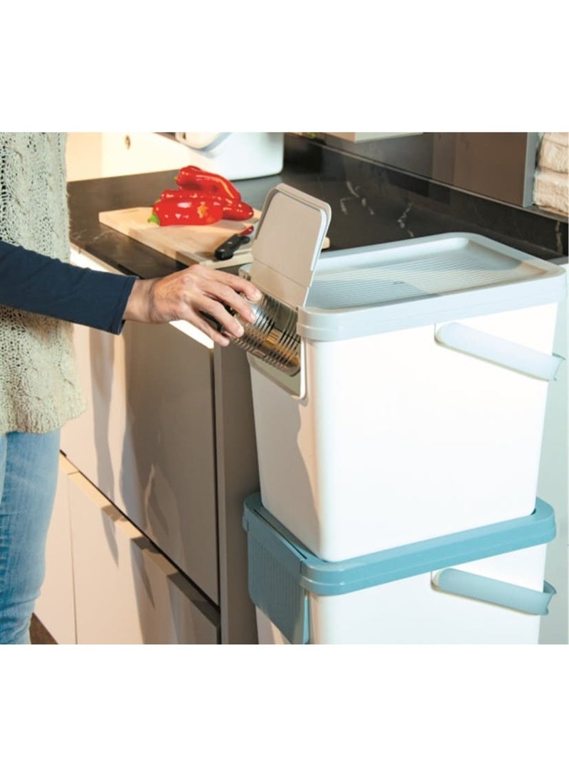 Snips 25L Recycling Bin for Separate Waste Collection – Grey with Light Grey Lid, Made in Italy - Image 4