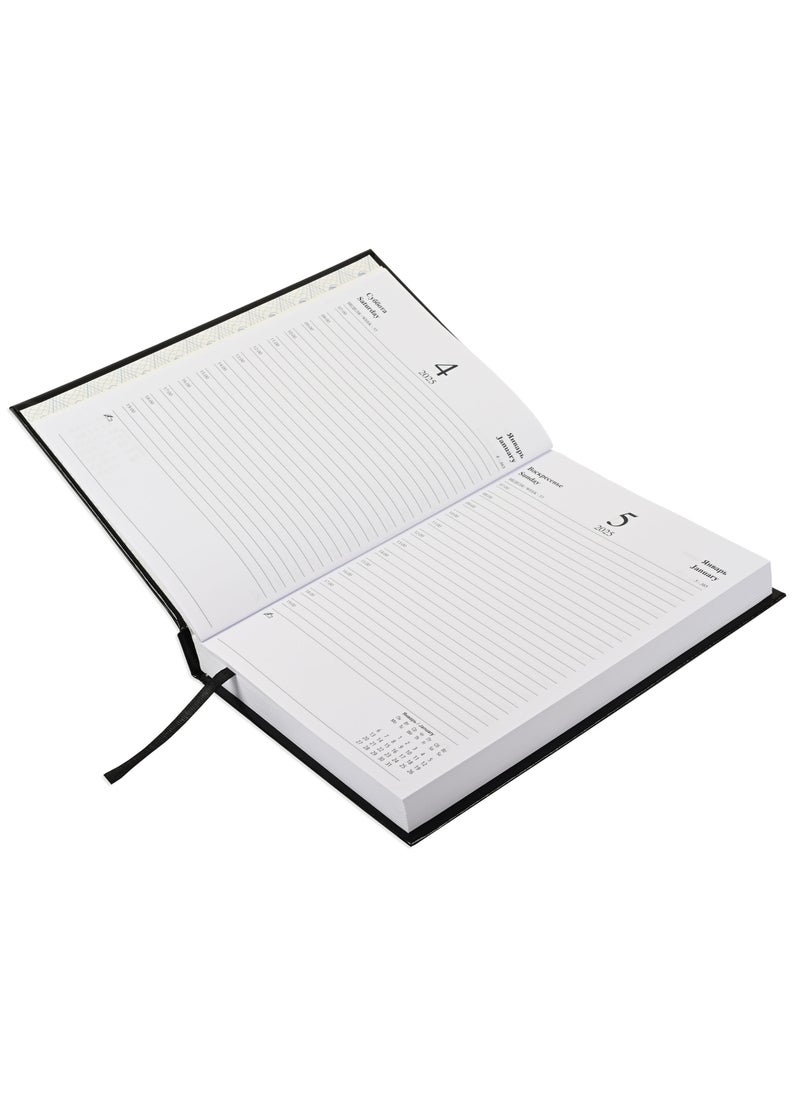 FIS Fis  2025  Russian Diary (Russian/English), A5 Vinyl, 1 Side Padded, Black -FSDIRU0125BK  - Image 2