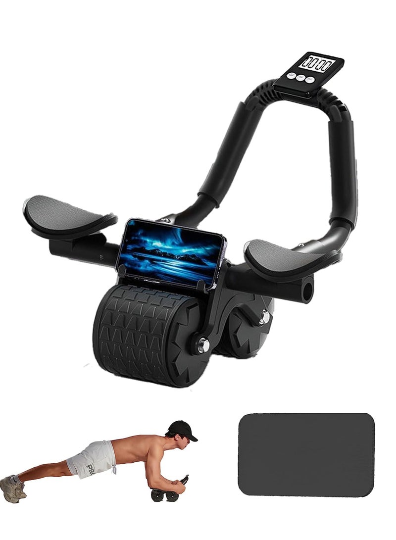 Rock Pow 2023 New with timer Ab Abdominal Exercise Roller Elbow Support, abs roller wheel core exercise equipment, Automatic Rebound Abdominal Wheel - Image 1