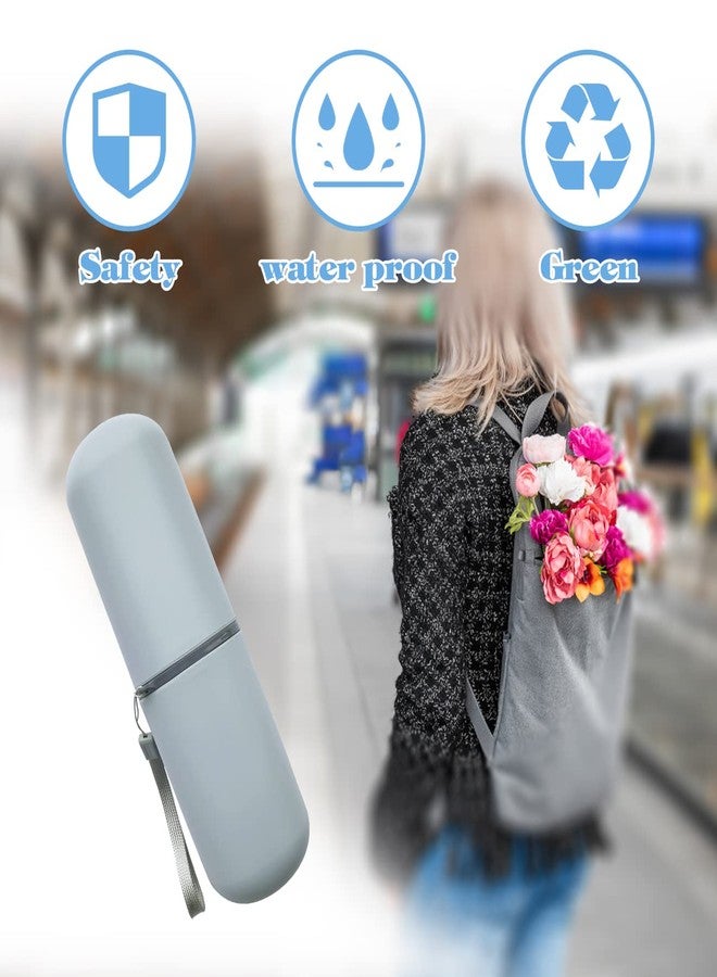 HEIPINIUYE Light Blue Travel Toothbrush Holder, Toothbrush and Toothpaste Travel Case Portable Toothbrush Holder with Cover for Traveling Bathroom Business Camping School - Image 2