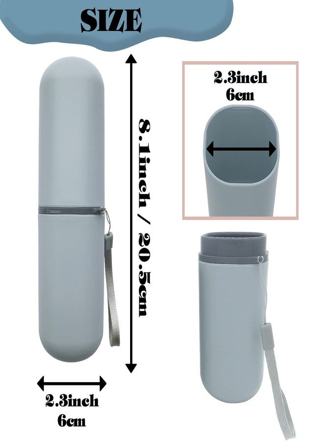 HEIPINIUYE Light Blue Travel Toothbrush Holder, Toothbrush and Toothpaste Travel Case Portable Toothbrush Holder with Cover for Traveling Bathroom Business Camping School - Image 4