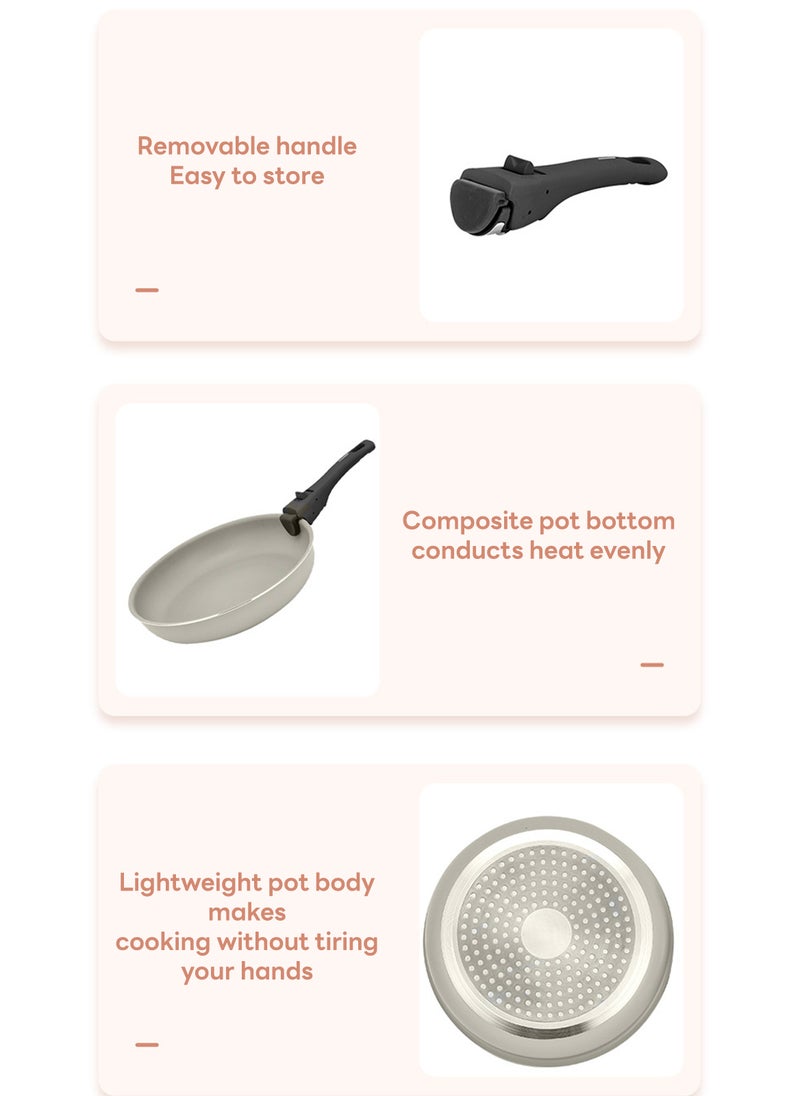 Sharpdo - 2-Piece Household Aluminum Removable Non-Stick Frying Pan Milk Pan Set (16cm+20cm) - Image 1
