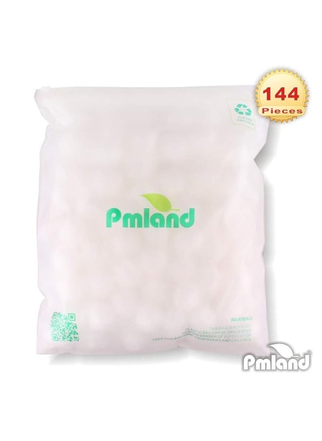 PMLAND PMLAND 144 Washable Plastic Pong Balls Bulk for Carnival Pool Games Party Decoration Craft Project White Color 38mm  - Image 3
