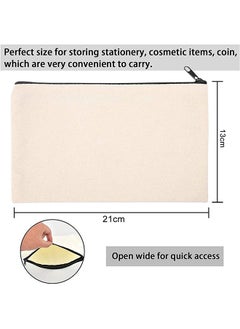 Generic 10 Pack Blank DIY Craft Bag Canvas Pen Case Blank Makeup Bags Canvas Pencil Bag Cotton Canvas Cosmetic Bag (Black Zipper)  - Image 2