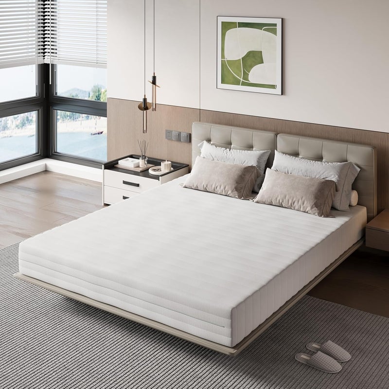 Memory Foam Mattress for Double Bed, 160 x 190, 7 Ergonomic Zones with Wave Foam and Bamboo Fibre, Anti-Allergic, Medium Hardness, Breathable, Height 16 cm - Image 1