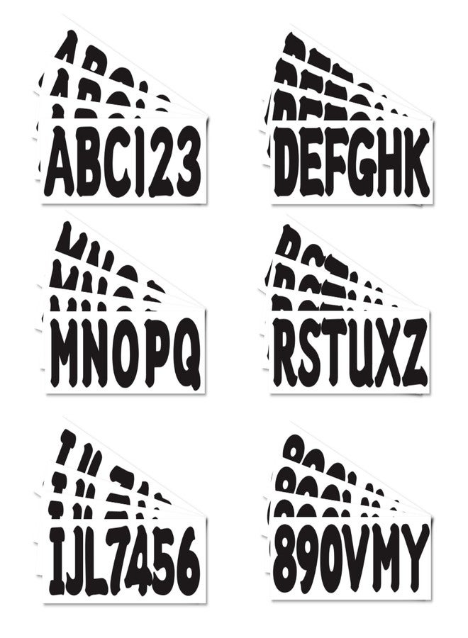 SeaSierra 4 Sets of 3" Marine Boat Black Sticker Decals A-Z Letters & 0-9 Numbers for Yachts & Personal Watercraft Waterproof Anti-Scratch - Image 3