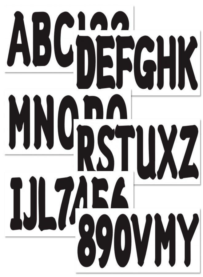 SeaSierra 4 Sets of 3" Marine Boat Black Sticker Decals A-Z Letters & 0-9 Numbers for Yachts & Personal Watercraft Waterproof Anti-Scratch - Image 1