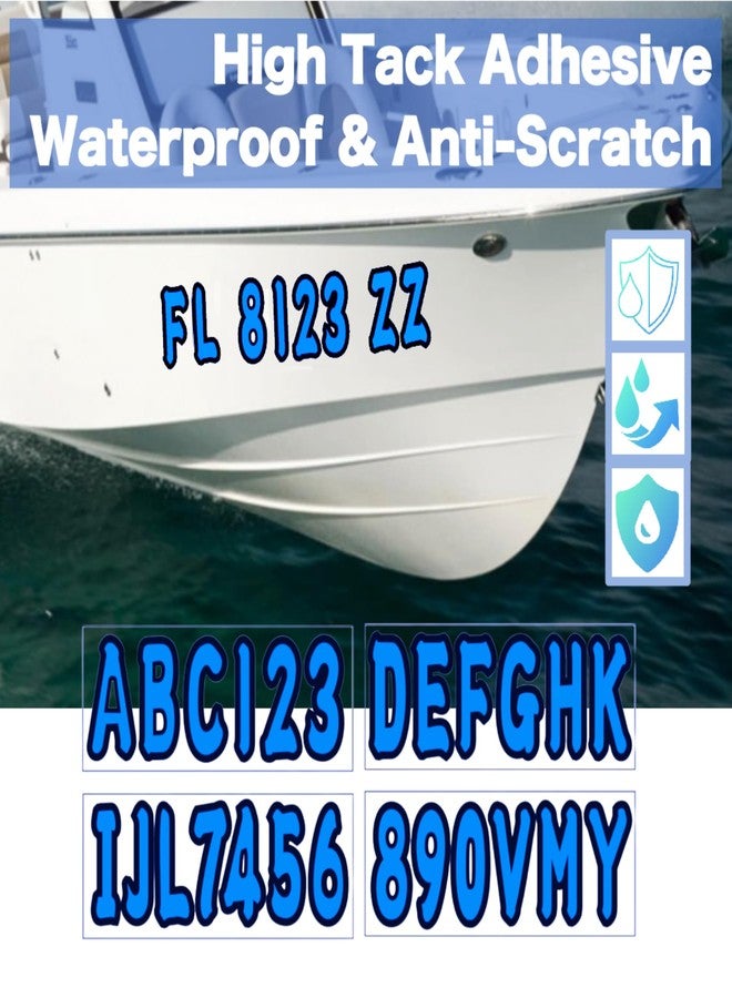 SeaSierra 4 Sets of 3" Marine Boat Black Sticker Decals A-Z Letters & 0-9 Numbers for Yachts & Personal Watercraft Waterproof Anti-Scratch - Image 5