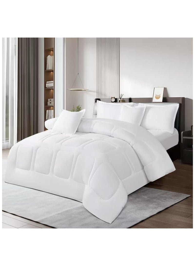 مينجلي طقم لحاف مزدوج مكون من 6 قطع ليضيف لك الجمال والاناقه لغرفتك مايكروفايبر لحاف مقاس 250x230 سم - Image 1