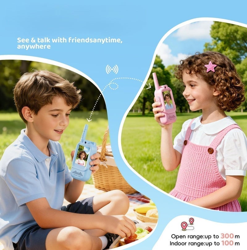 Kids Interactive Communication Device Set with Camera & Screen – Rechargeable Long Range Voice & Video Toy, No WiFi or Internet required, Fun Light & Sound Features (2 Pieces) - Image 5