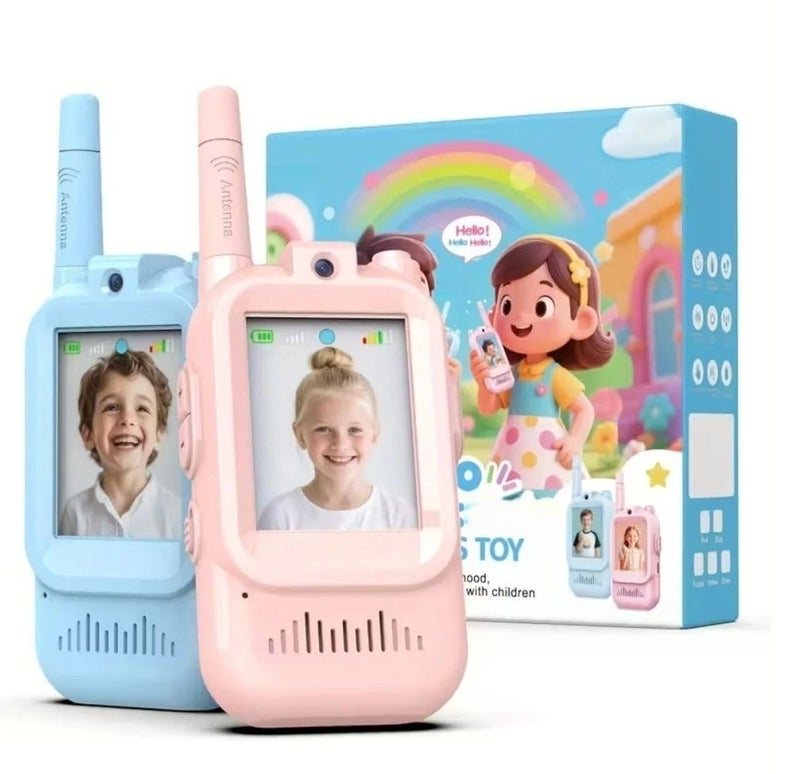 Kids Interactive Communication Device Set with Camera & Screen – Rechargeable Long Range Voice & Video Toy, No WiFi or Internet required, Fun Light & Sound Features (2 Pieces) - Image 4