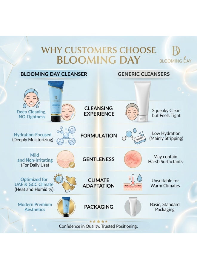 Blooming Day Deep Cleansing & Moisturizing Facial Cleanser 100g – Daily Foaming Face Wash for Oily & Combination Skin, Removes Dirt & Excess Oil, Fresh & Comfortable Skin - Image 5