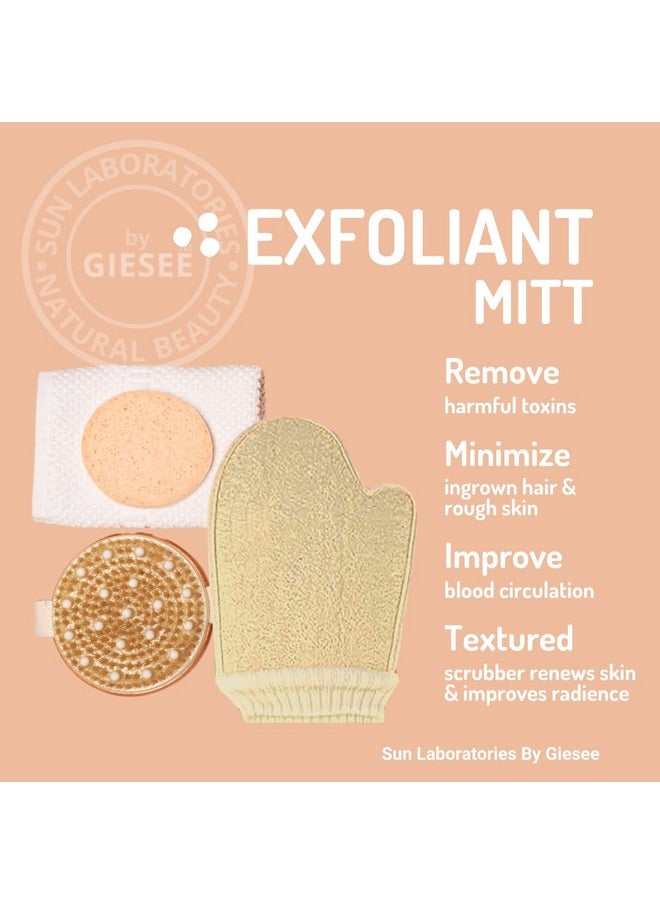 Sun Laboratories by Giesee Loofah Sponge Scrubber/Shower Loofah/Loofah Mitt With Terry Cloth Backing Bungie Collar & Thumb  - Image 3