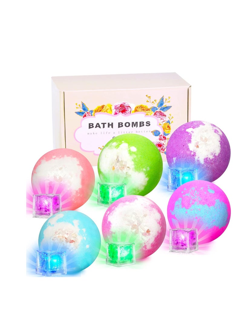 SHARLOVY - Light Up Bath Bombs with Surprise Inside, 4.23 oz Natural Bath Bombs Gift Set 6 with Essential Oils, Magnesium Large Bath Bombs for Women Relaxing Spa Bath Skin Moisturize Gifts for Women - Image 1