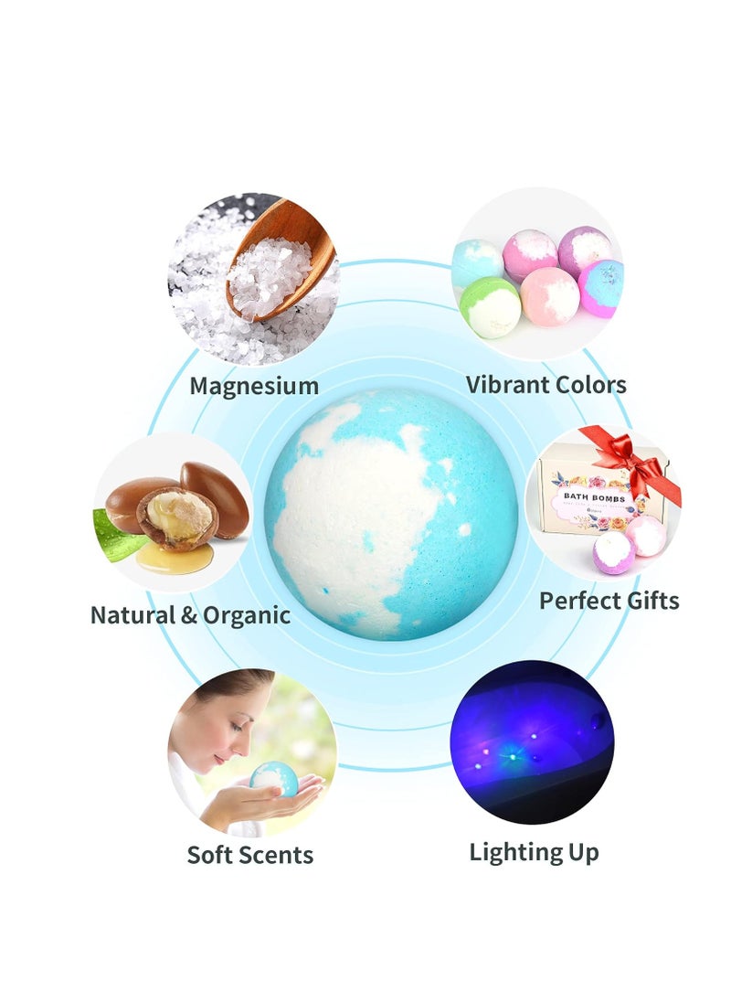 SHARLOVY - Light Up Bath Bombs with Surprise Inside, 4.23 oz Natural Bath Bombs Gift Set 6 with Essential Oils, Magnesium Large Bath Bombs for Women Relaxing Spa Bath Skin Moisturize Gifts for Women - Image 1