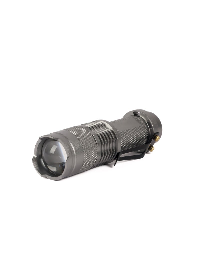 LUSTER 2pc Small LED Flashlight with Clip Silver - Image 3