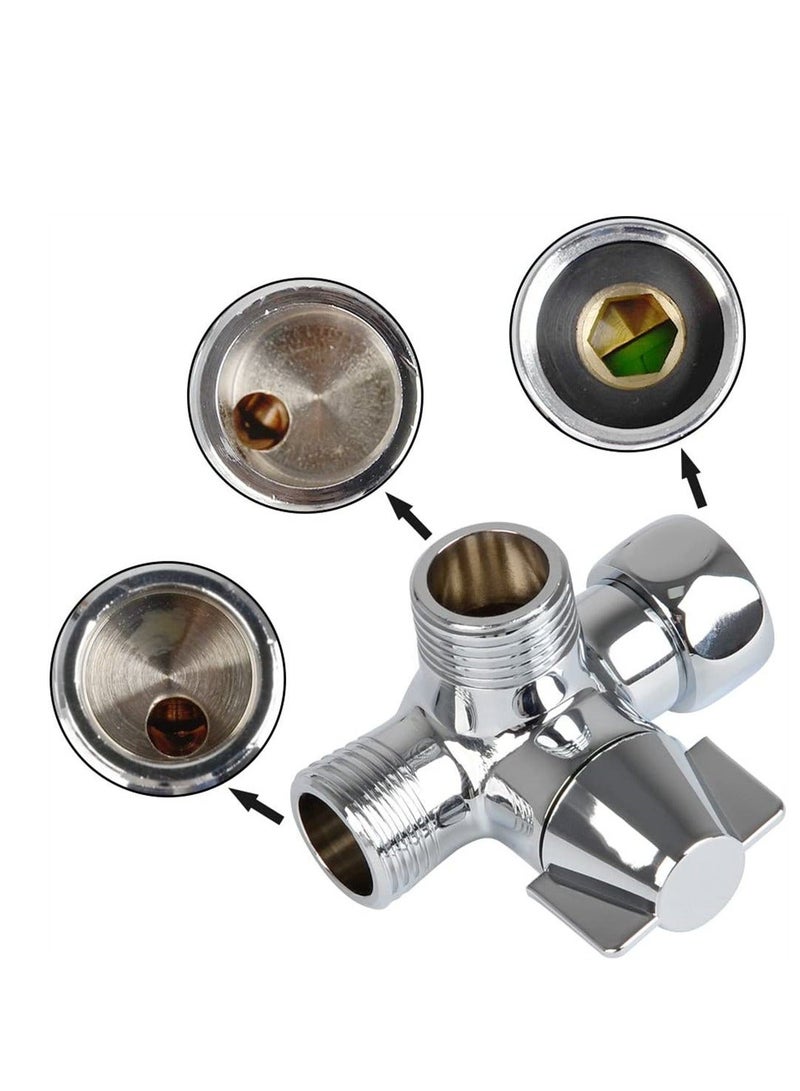 3-Way Shower Diverter Valve, G1/2 T-Adapter Valve Replacement Parts for Spray, T-Diverter Toilet Bidet Power Kitchen Sink - Image 5