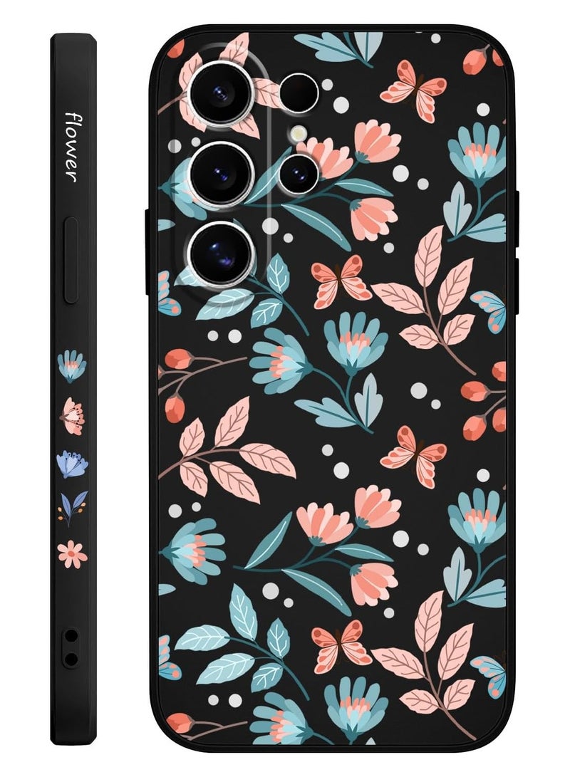 for Samsung Galaxy S25 Ultra Case, Creative Patterns Slim Non Slip Lightweight Phone Cover for Galaxy S25 Ultra 6.9 inch, Leaf Black - Image 1
