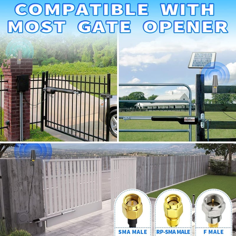 BINGFU Garage Door Gate Opener Antenna for GTO Mighty Mule MM371W MM372W MM571W MM572W MMS100 LiftMaster Ghost Controls Multicode Automatic Gate Opener F Type/SMA/RP-SMA Antenna Extender - Image 3
