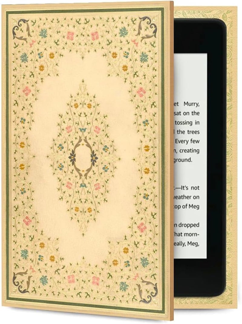 KleverCase Book Style Universal Cover Case for Kindle Paperwhite and Kindle eReaders (includes latest Paperwhite models with 6.8 inch screen)… (Vintage Flowers) - Image 1