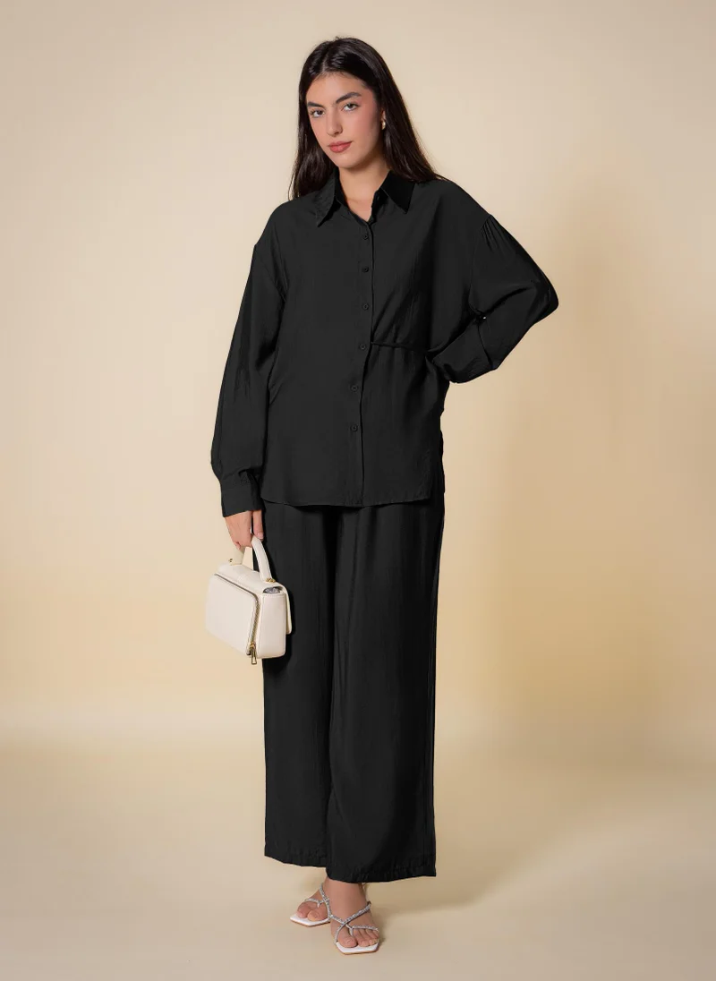 SHAPES DETAILED LIGHTWEIGHT SHIRT SET