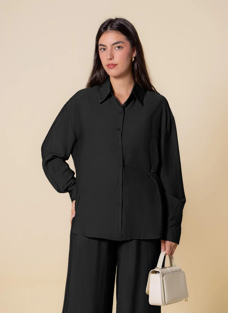 SHAPES DETAILED LIGHTWEIGHT SHIRT SET