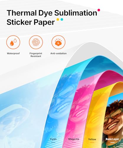 Liene Amber M110 & M210 3x3″ Photo Paper 40 Sheets & 1 Cartridge, Photo Printer Sticker Paper Adhesive, Waterproof, Smudge Proof, Instant Photo Paper Only for DHP514/DHP515 Photo Printer for Scrapbook - Image 4