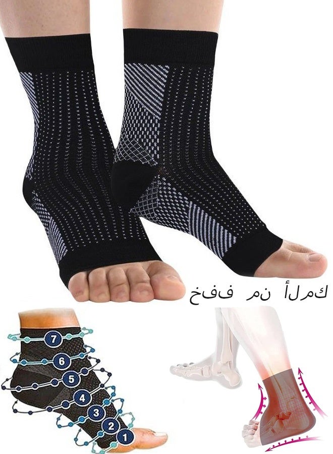 جوارب ضاغطة لعلاج التهاب اللفافة الأخمصية، جراب دعم الكاحل، دعامة القدم لتخفيف آلام قوس القدم والكعب، للرجال والنساء، مثالية للجري والرياضة والنادي الرياضي والمشي والوقوف والاستخدام اليومي - Image 1