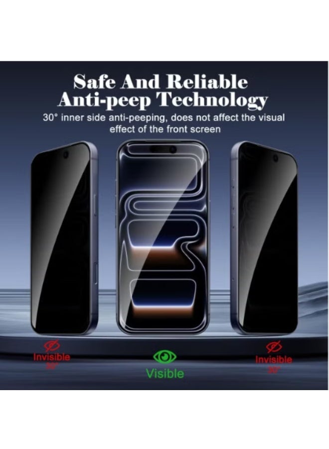 iPhone 17 Privacy Tempered Glass 9H Hardness Anti-Spy Privacy Glass With 2-Pack iPhone 17 Anti-Scratch Dustproof Bubble-Free Glass For iPhone 17 6.3-inch - Image 2