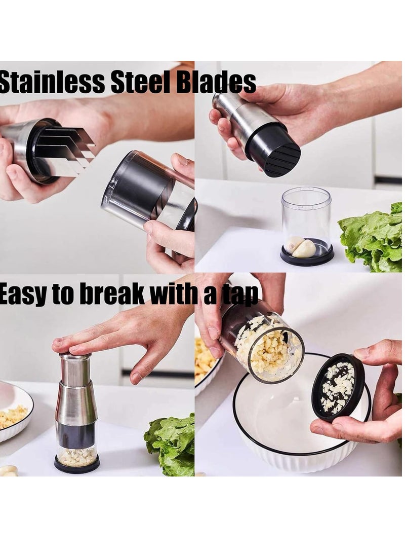 Stainless Steel Manual Press Garlic Press, Multifunctional Manual Press Garlic Press for Mincing Garlic, Chopping Peppers and Onions-457 - Image 5