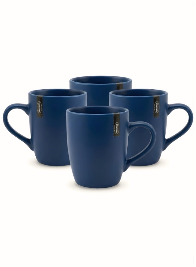 FEELINGS 4pcs set of 12oz color glaze mug-1 tone Dark Blue - Image 1
