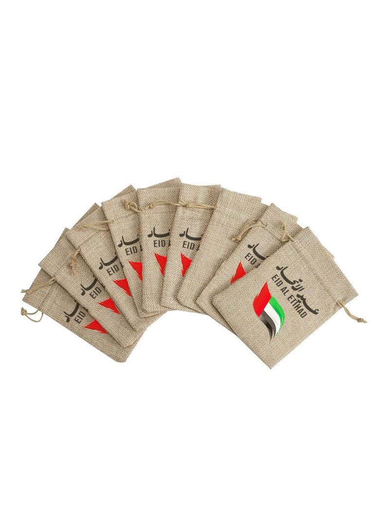 PRINTSHOP4ME Eid Al Etihad Gift Bags–Set Of 12 Burlap Bags–Perfect For Celebrating Eid Al Etihad–Reusable And Eco-Friendly Gift Bags–Perfect For Schools,Offices,Events  - Image 4